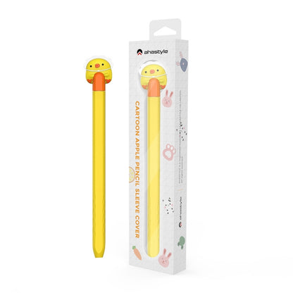 For Apple Pencil 2 AhaStyle PT-LC129 Pen Case Cartoon Silicone Protective Case(Chicken Yellow) - Pencil Accessories by AhaStyle | Online Shopping UK | buy2fix