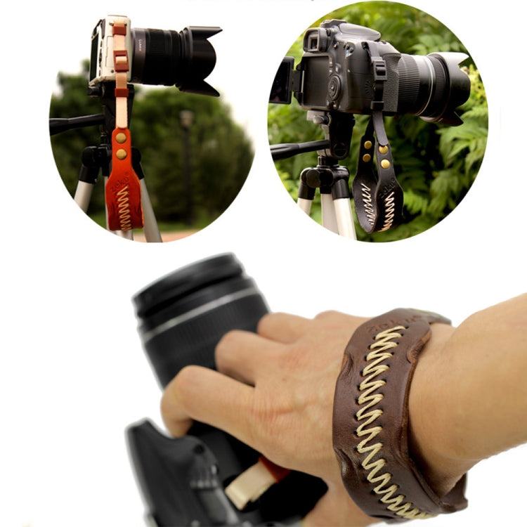 Zeku Retro Leather SLR Wristband Anti-drop Camera Wrist Strap without Camera(Coffee) - Camera Strap by buy2fix | Online Shopping UK | buy2fix