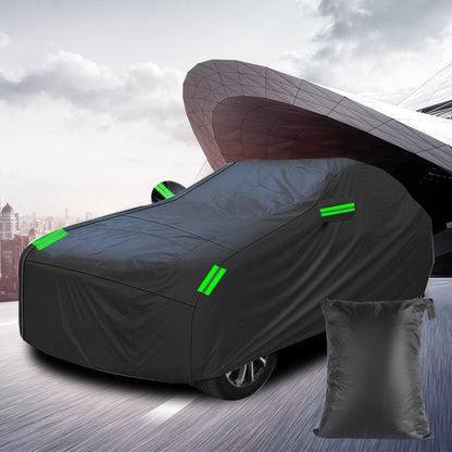 190T Silver Coated Cloth Car Rain Sun Protection Car Cover with Reflective Strip, Size: S -  by buy2fix | Online Shopping UK | buy2fix