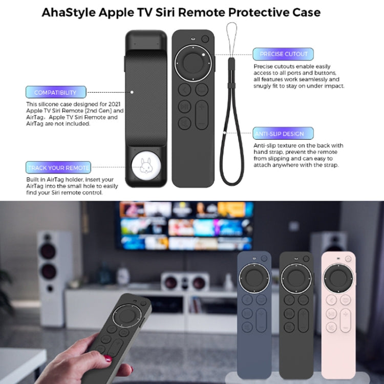 For Apple TV Siri Remote 2/3 AhaStyle PT165 Remote Controller Silicone Protective Case(Blue) - Remote Control Covers by AhaStyle | Online Shopping UK | buy2fix