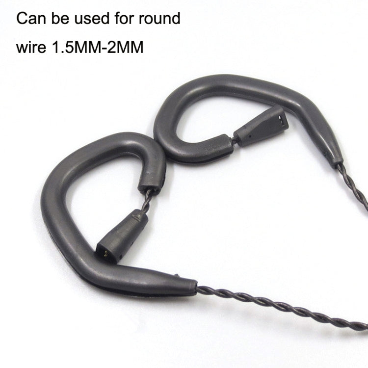 100pcs Silicone Bluetooth Ear Hook 1.5-2mm Round Line Universal Human Memory Hanging Ear(Black) - Other Accessories by buy2fix | Online Shopping UK | buy2fix