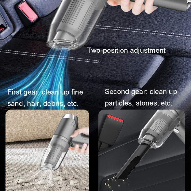 SUITU ST-6671 Wireless Car Vacuum Cleaner Small Handheld Blowing and Suction Dual Use, Style: Brushless Silver Gray+Floor Brush - Vacuum Cleaner by SUITU | Online Shopping UK | buy2fix