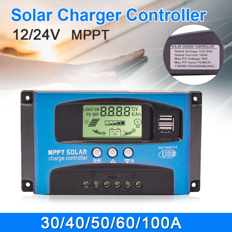 YCX-003 30-100A Solar Charging Controller with LED Screen & Dual USB Port Smart MPPT Charger, Model: 12/24/36/48/60V Wifi 100A - Others by buy2fix | Online Shopping UK | buy2fix