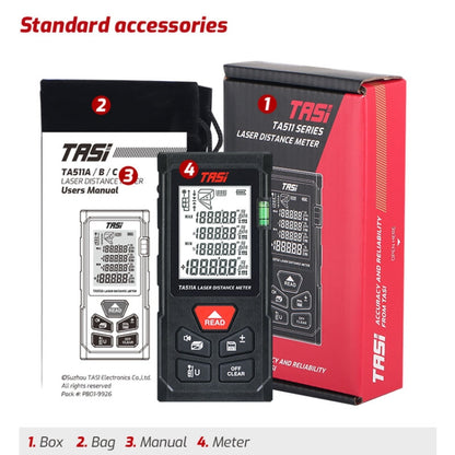 TASI TA511A 50m Laser Handheld Distance Measuring Room Infrared Measuring Instrument - Laser Rangefinder by buy2fix | Online Shopping UK | buy2fix