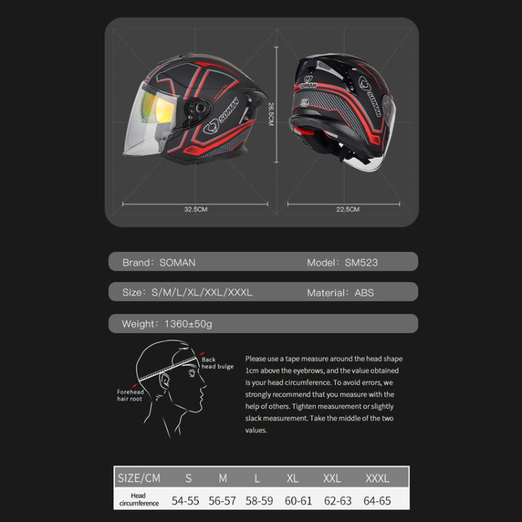 SOMAN Motorcycle Electric Bicycle Dual Lens Riding Helmet, Size: L(Pearl White) - Helmets by SOMAN | Online Shopping UK | buy2fix