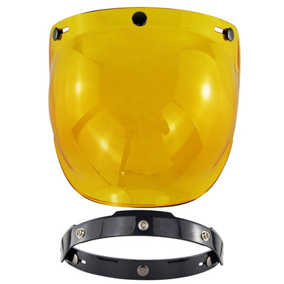 Motorcycle Helmet Three-Button Windproof Lens With Bracket(Amber) - Helmets by buy2fix | Online Shopping UK | buy2fix