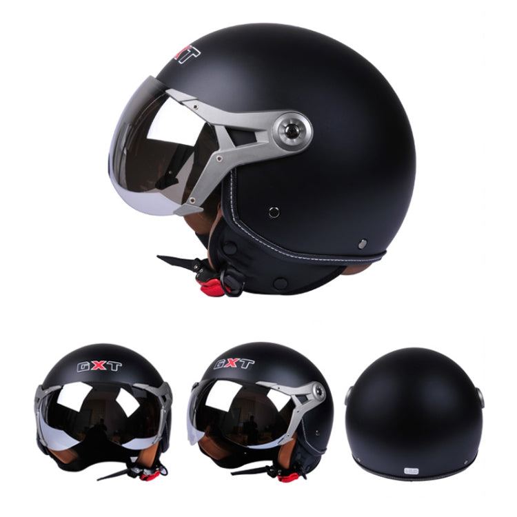 GXT Electric Vehicle Half Cover Helmet Four Seasons Retro Helmet, Size: L(Matte Black) - Helmets by GXT | Online Shopping UK | buy2fix