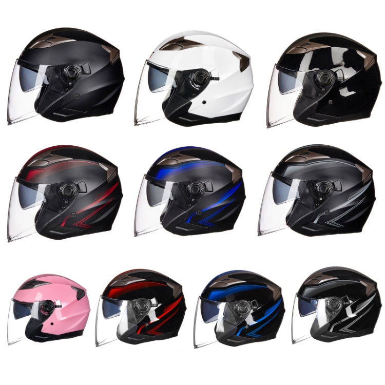 GXT 708 Electric Vehicle Dual Lens Helmet Four Seasons Safety Helmet, Size: L(Bright Black Gray) - Helmets by GXT | Online Shopping UK | buy2fix