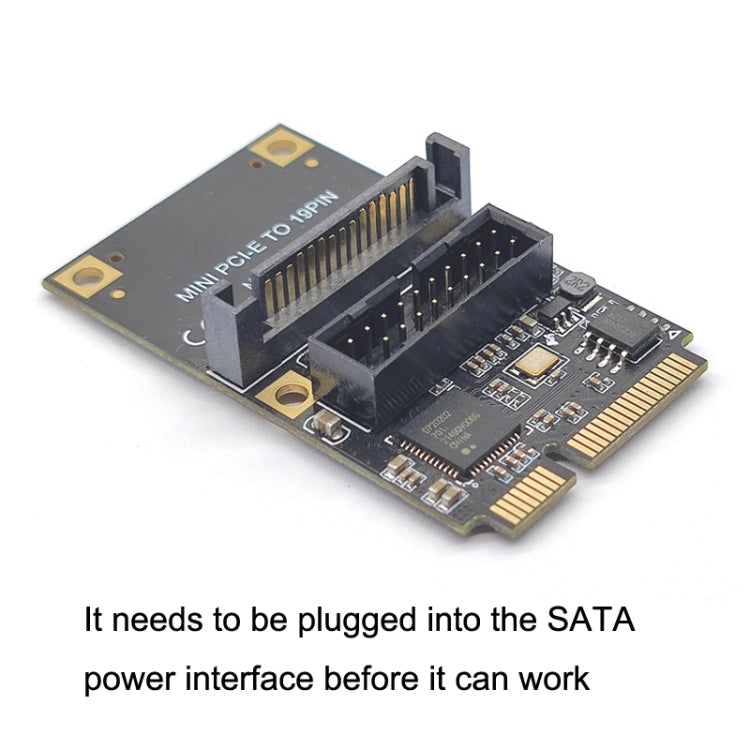 Mini PCI-E To USB3.2 GEN1 Front 19Pin 2 Ports Transfer Card Supports Half High S 4PIN Electric Point - Add-on Cards by buy2fix | Online Shopping UK | buy2fix