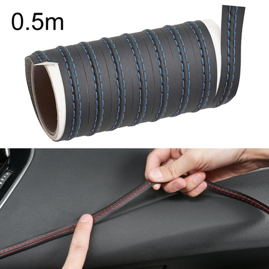 0.5m Car Center Console Interior Modification Leather Gap Strip(Black Blue) - Car Interior Mouldings by buy2fix | Online Shopping UK | buy2fix