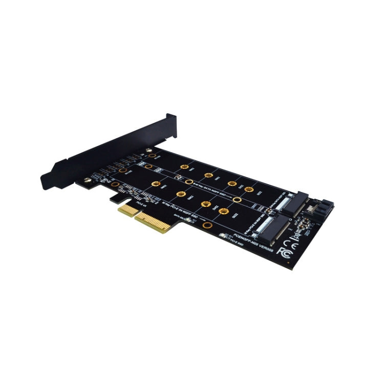 M.2 PCIe SSD Adapter Card PCIE 4x to M.2 Key M B Dual Interface Card - Add-on Cards by buy2fix | Online Shopping UK | buy2fix