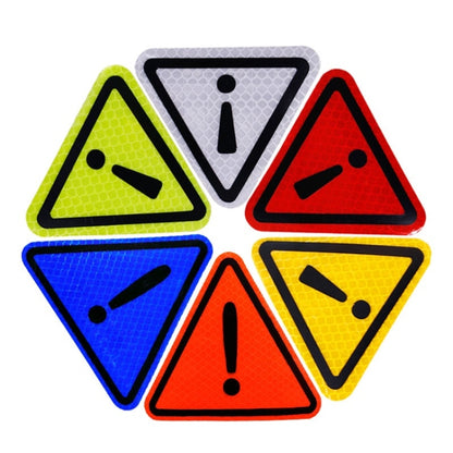 10pcs Car Tail Triangle Reflective Stickers Safety Warning Danger Signs Car Stickers(Yellow) - Warning Sticker by buy2fix | Online Shopping UK | buy2fix