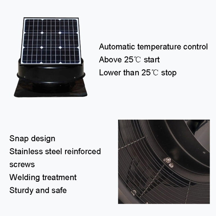 SRVF-350 Solar Roof Exhaust Fan Aluminum Alloy Exhaust Switching Fan Negative Pressure Fan - Others by buy2fix | Online Shopping UK | buy2fix