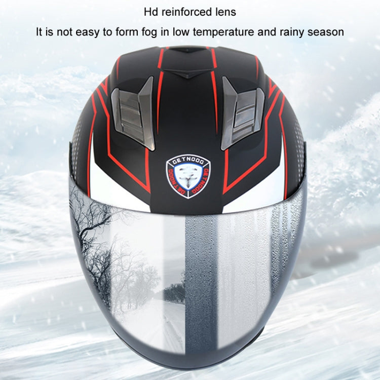 KUQIBAO Motorcycle Smart Bluetooth Sun Protection Double Lens Safety Helmet, Size: XXL(Bright Black+Gray Tail) - Helmets by KUQIBAO | Online Shopping UK | buy2fix