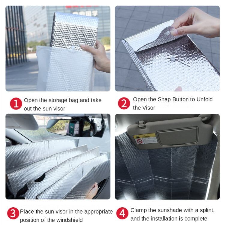 140x70cm Car Front Windshield Sun Protection Heat Insulation Foldable Sunshade - Window Foils & Solar Protection by buy2fix | Online Shopping UK | buy2fix