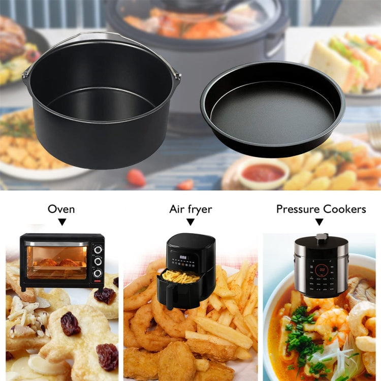 7 -inch  Cake Basket with Handle + Pizza Tray Air Fryer Accessory Set Bakeware - Kitchen Machine Accessories by buy2fix | Online Shopping UK | buy2fix