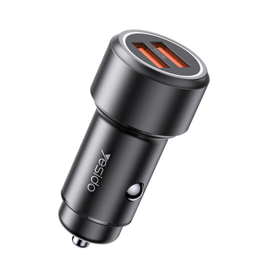 Yesido Y43 Dual USB Port Car Fast Charger Cigarette Lighter 36W Car Charger - Car Charger by Yesido | Online Shopping UK | buy2fix