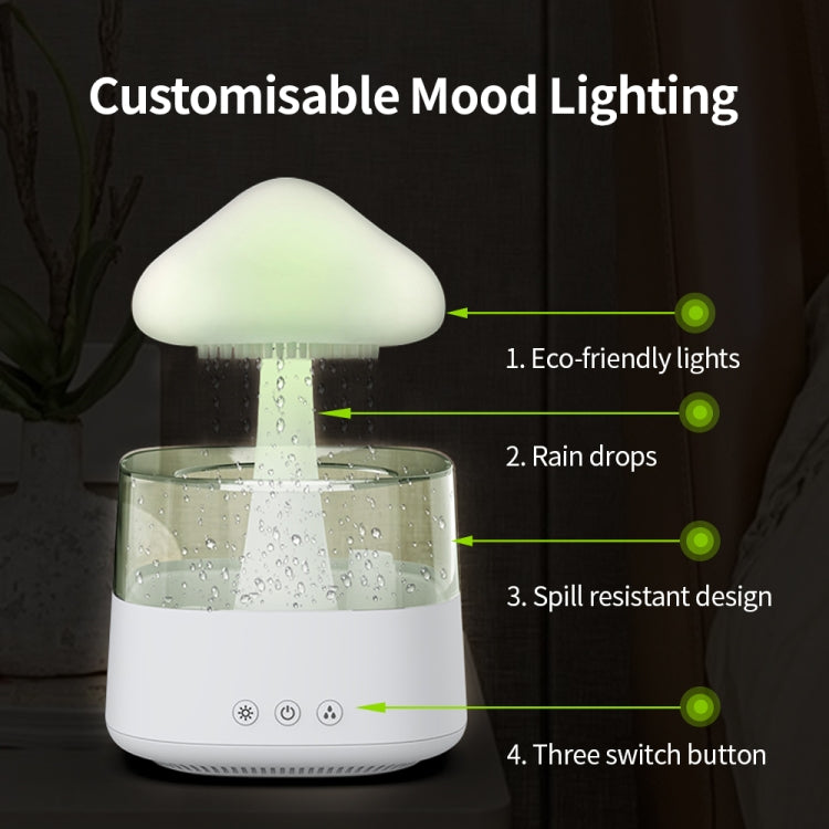 CH08 450ml Rain Humidifier Mushroom Cloud Colorful Night Lamp Aromatherapy Machine, Style: Without Remote Controller(Light Wood Grain) - Air Purifiers & Accessories by buy2fix | Online Shopping UK | buy2fix