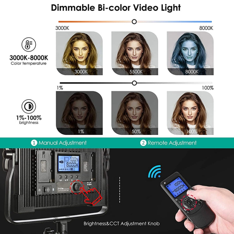 Pixel P45C RGB Dual Color Temperature Fill Light Live Photography Portable Outdoors 80W Square Soft Light(Single Lamp With Baffle+US Plug Adapter) -  by Pixel | Online Shopping UK | buy2fix