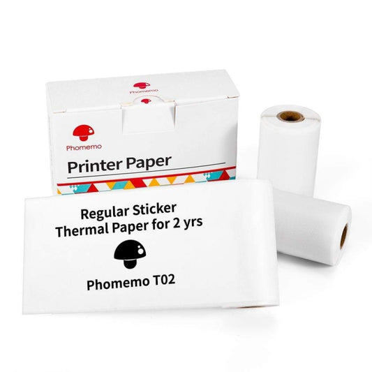 For Phomemo T02 3rolls Bluetooth Printer Thermal Paper Label Paper 50mmx3.5m 2 Years Black on White Sticker - Printer Accessories by Phomemo | Online Shopping UK | buy2fix