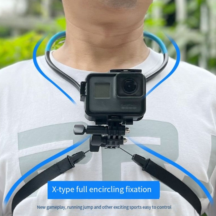 TUYU Camera Neck Holder Mobile Phone Chest Strap Mount  For Video Shooting//POV, Spec: With Phone Clip (Blue) - Stand by buy2fix | Online Shopping UK | buy2fix