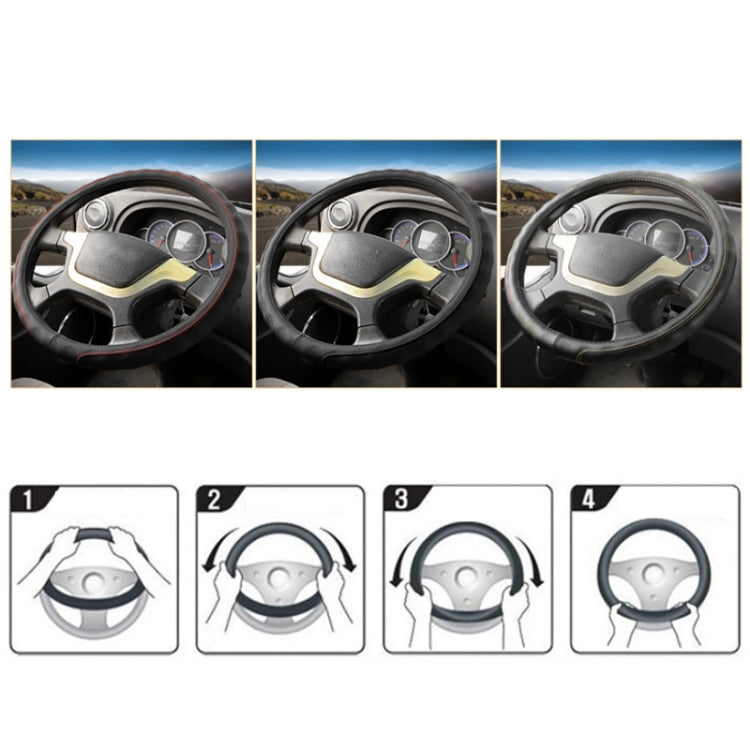 45cm Leather Truck Steering Wheel Cover(Black Line) - Steering Wheel Accessories by buy2fix | Online Shopping UK | buy2fix