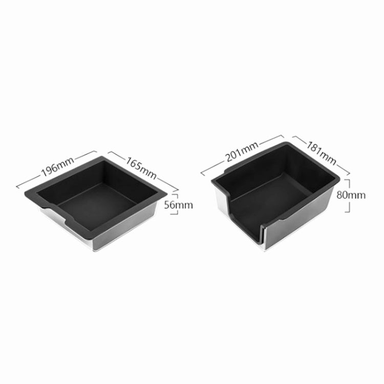 For Tesla Model 3 / Y Silicone Double Layer Storage Small Ice Box, Style: Rear Center No Separation (Black) - Stowing Tidying by buy2fix | Online Shopping UK | buy2fix