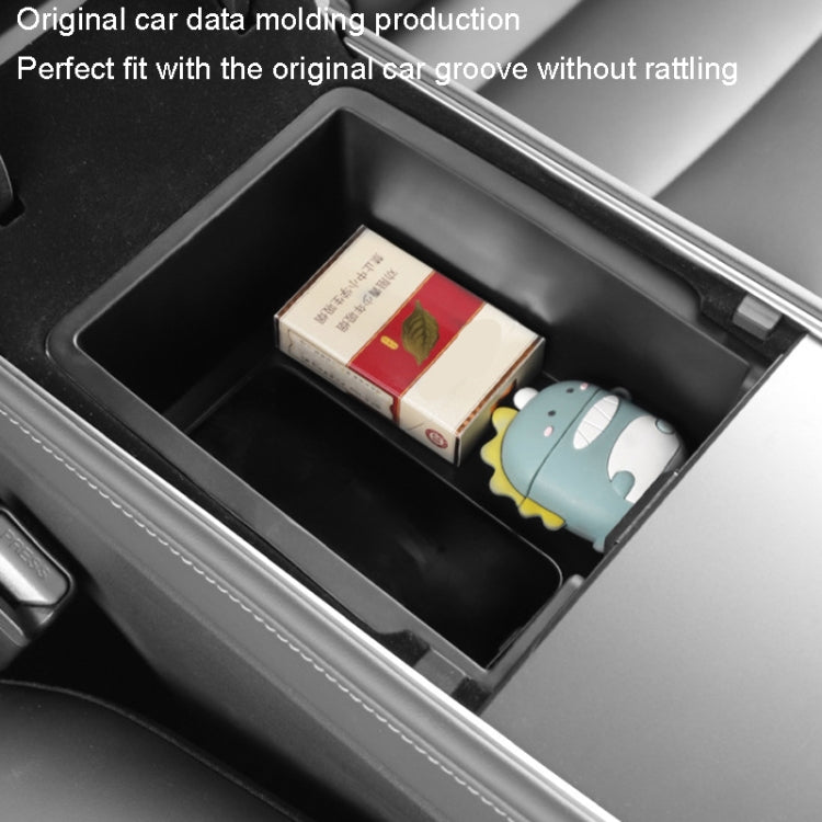 For Tesla Model 3 / Y Silicone Double Layer Storage Small Ice Box, Style: Rear Center No Separation (Black) - Stowing Tidying by buy2fix | Online Shopping UK | buy2fix