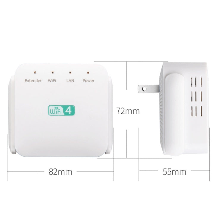 2.4G 300M Wi-Fi Amplifier Long Range WiFi Repeater Wireless Signal Booster US Plug White - Broadband Amplifiers by buy2fix | Online Shopping UK | buy2fix