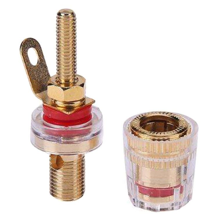 Medium Extended Transparent Terminal Block 4mm Banana Socket Audio Amplifier Junction Post(Red) - Audio Adapter by buy2fix | Online Shopping UK | buy2fix