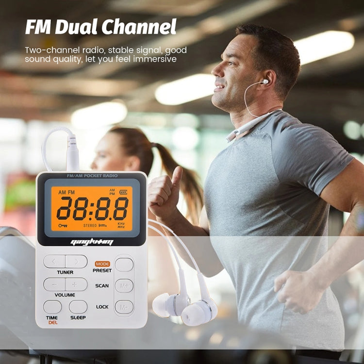 SH-01 LED Display Portable FM/AM Two-band Radio Special for Listening Tests, Style: US Version(White) - Radio Player by buy2fix | Online Shopping UK | buy2fix