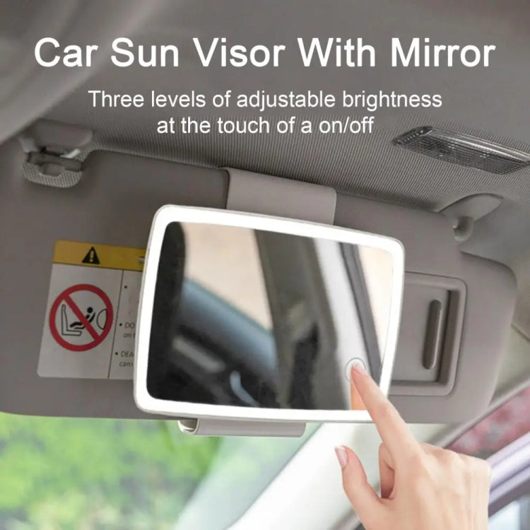 Car Sun Visor LED Light Cosmetic Mirror(White) - Interior Mirrors by buy2fix | Online Shopping UK | buy2fix