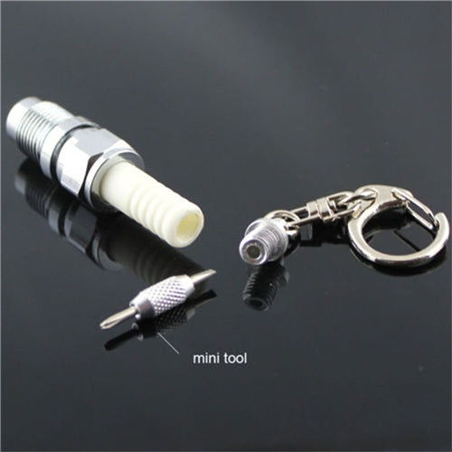 2 PCS Casual LED Key Chain Spark Plug Key Chain Keychain Car Parts Keyring Car Styling Accessories Decoration - Key Rings by buy2fix | Online Shopping UK | buy2fix