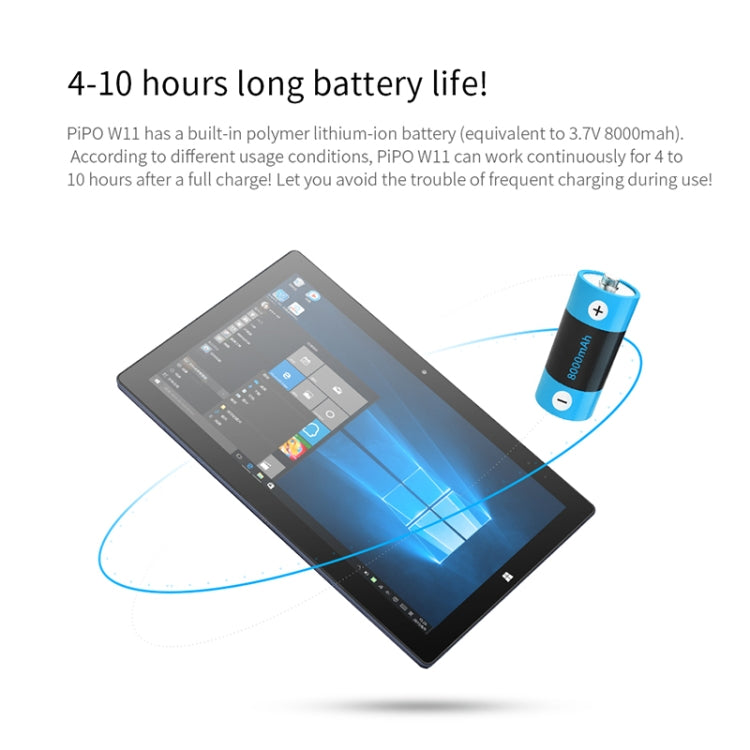 PiPO W11 2 in 1 Tablet PC, 11.6 inch, 8GB+128GB+256GB SSD, Windows 10, Intel Gemini Lake N4120 Quad Core Up to 2.6GHz, with Stylus Pen Not Included Keyboard, Support Dual Band WiFi & Bluetooth & Micro SD Card - PiPO by PiPo | Online Shopping UK | buy2fix