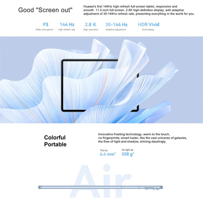 HUAWEI MatePad Air 11.5 inch WIFI DBY2-W00 8GB+256GB, HarmonyOS 3.1 Qualcomm Snapdragon 888 Octa Core, Support Dual WiFi / BT / GPS, Not Support Google Play(White) - Huawei by Huawei | Online Shopping UK | buy2fix