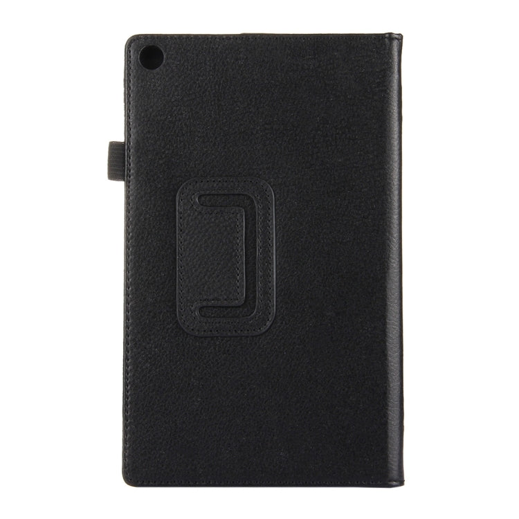 For Amazon Kindle Fire HD8 (2017) Litchi Texture Horizontal Flip Leather Case with Holder(Black) - Mobile Accessories by buy2fix | Online Shopping UK | buy2fix