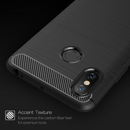 Brushed Texture Carbon Fiber Shockproof TPU Case for Xiaomi Mi Max 3(Black) - Xiaomi Cases by buy2fix | Online Shopping UK | buy2fix