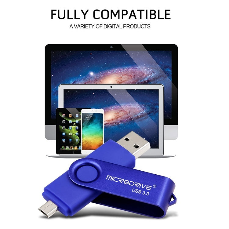 MicroDrive 16GB USB 3.0 Android Phone & Computer Dual-use Rotary Metal U Disk (Purple) - Computer & Networking by MicroDrive | Online Shopping UK | buy2fix