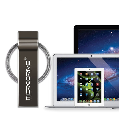 MicroDrive 4GB USB 2.0 Metal Keychain U Disk (Black) - Computer & Networking by MicroDrive | Online Shopping UK | buy2fix