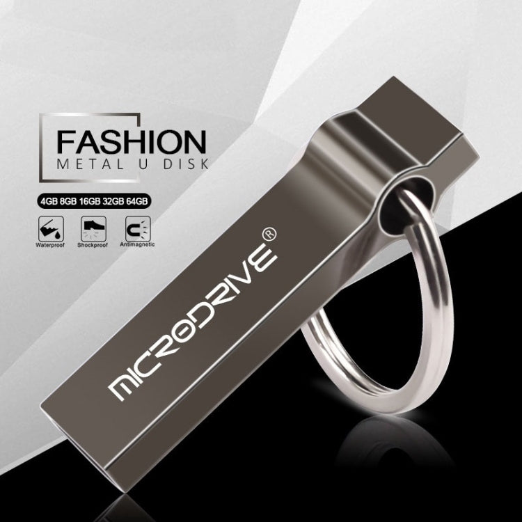 MicroDrive 8GB USB 2.0 Metal Keychain U Disk (Grey) - Computer & Networking by MicroDrive | Online Shopping UK | buy2fix