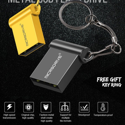 MicroDrive 8GB USB 2.0 Metal Mini USB Flash Drives U Disk (Gold) - USB Flash Drives by MicroDrive | Online Shopping UK | buy2fix